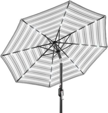 Best Choice Products 10ft Solar Polyester LED Lighted Patio Umbrella w/Tilt Adjustment and UV-Resistant Fabric