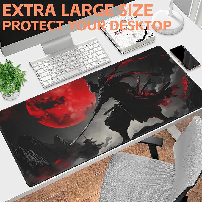 Mouse Pad Large Anime Samurai Non-Slip Gaming Desk Mat