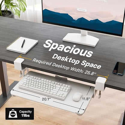 BONTEC KMT01-PJ Under Desk Keyboard Tray, Pull-Out Keyboard & Mouse Platform