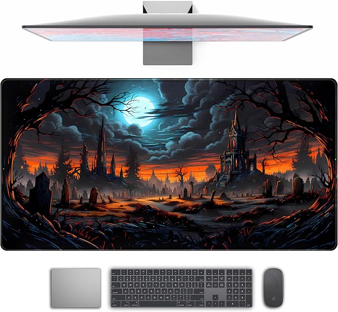 Dark Fantasy Castle Desk Pad Extended Gaming Mouse Pad, XXL Large Computer