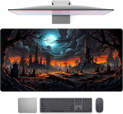 Dark Fantasy Castle Desk Pad Extended Gaming Mouse Pad, XXL Large Computer