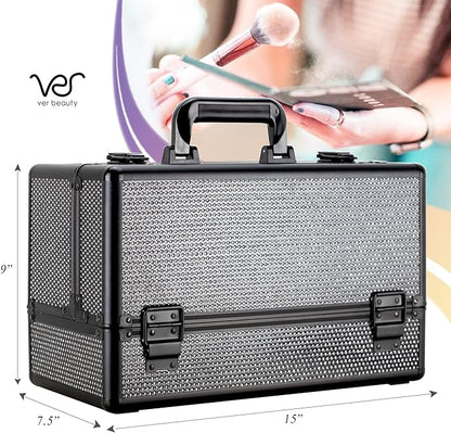 Ver Beauty Professional Train Makeup Case Organizer (Black Crystal)