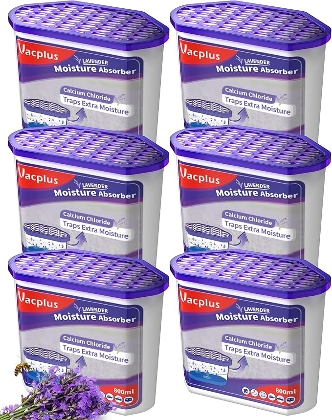Vacplus Moisture Absorbers 6 Pack, 16.0 Oz Portable Humidity Absorber Boxes