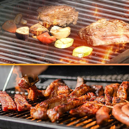 RuiTEERS Grill Grate and Flavorizer Bars Heat Deflector Grill Parts for Weber Genesis 2 GS4 Grates 66089, 66097, 66041, 66033, 66796, Weber Genesis II E-410, E-435, S-435, SE-410, Porcelain Steel