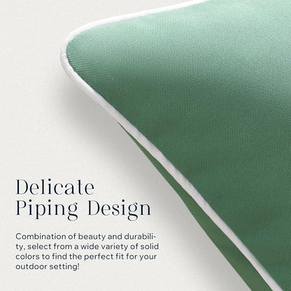 Phantoscope Pack of 2 Outdoor Waterproof Throw Pillow Covers Decorative Square Cushion Case Patio Pillows for Couch Tent Sunbrella, Pine Green 20x20 inches