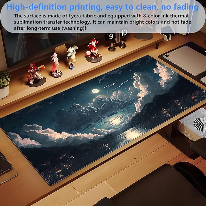 Anime Aesthetics Desk Mat Cloud Mouse Pad Gaming MousePad XXL Computer Mat Full