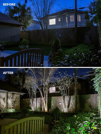 LED Flood Light Outdoor, Gen2 15W Landscape Tree Lights, 1370 Lumen 50W Replacement Waterproof Backyard Security Lights, 3000K Warm White, 1/2" Knuckle Mount, 120-277V and 5 Year Warranty