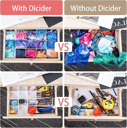 45 Pack Drawer Dividers, Plastic Adjustable Drawer Storage Organizer