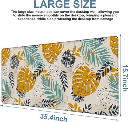 Large Mouse Pad Palm Leaves Gaming Desk Pad Computer Keyboard Non-Slip