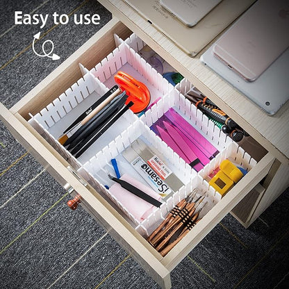 45 Pack Drawer Dividers, Plastic Adjustable Drawer Storage Organizer
