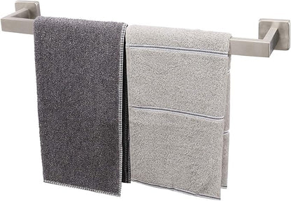 TocTen Bath Towel Rack - Square Base Thicken SUS304 Stainless Steel Towel Bar for Bathroom, Bathroom Accessories Towel Rod Heavy Duty Wall Mounted Towel Holder. (Brushed Nickel, 20)