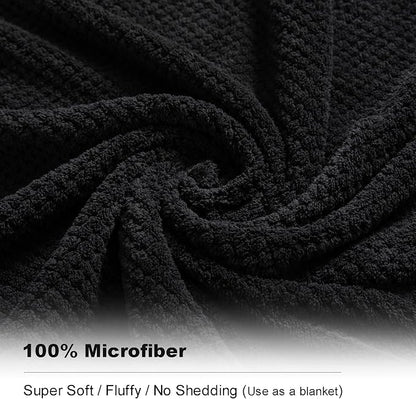 Extra Large Bath Towel Sheet Set 35x70 Inches - Oversized Bath Towels Set,Jumbo Large Microfiber - Quick Dry, Lightweight,Super Soft,Highly Absorbent Towel Set for Bathroom,Hotel,SPA,Pack of 4 (Black)
