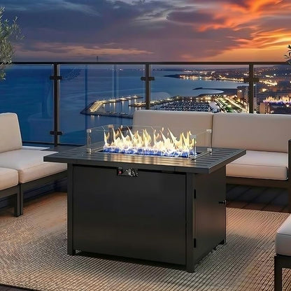 Wisteria Lane 43" Propane Fire Pit Table, 50,000 BTU Gas Fire Pit for Outside, Outdoor Fire Pit with CSA Certification for Patio Balcony Garden Deck Backyard
