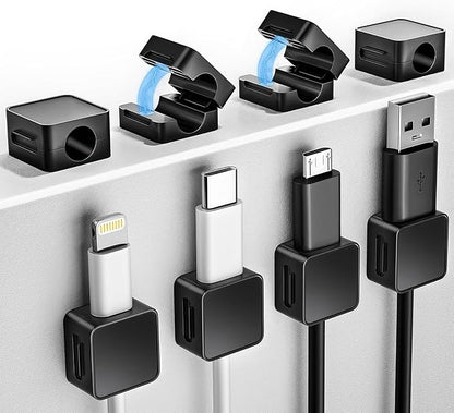8 Pack Magnetic Cord Organizer Holder, Adjustable Cable Clips, Strong Adhesive