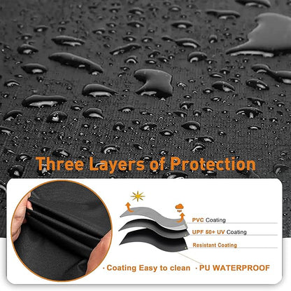 Kinetrail Grill Cover, Universal 58" BBQ Grill Cover for Outdoor Grill, Waterproof, Weather Resistant, Fade Resistant Gas Grill Cover with Adjustable Double Straps for Weber, Char-broil, Nexgrill, etc