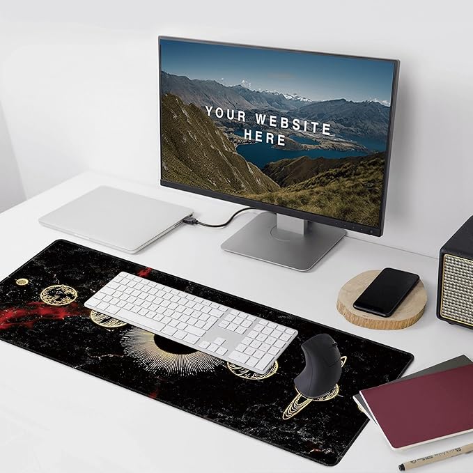 Galaxy Planet Large Mouse Pad, Gaming Keyboard Desk Pad, Extended Mouse Mat