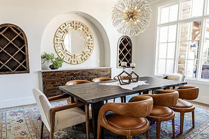 Chende Large Round Mirror, 40'' Modern Living Room Mirrorr with Beveled Glass Edge, Gold Decorative Wall Mirror with Wooden Frame for Dining Room, Entryway, Mantel, Bathroom