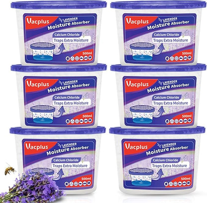 Vacplus Moisture Absorbers 6 Pack, 10.5 Oz Portable Humidity Absorber Boxes