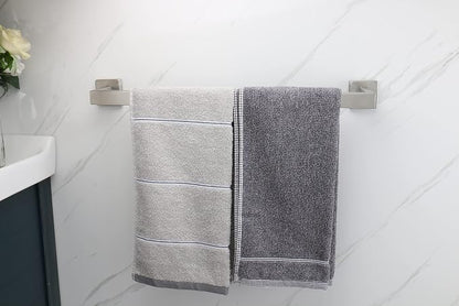 TocTen Bath Towel Rack - Square Base Thicken SUS304 Stainless Steel Towel Bar for Bathroom, Bathroom Accessories Towel Rod Heavy Duty Wall Mounted Towel Holder. (Brushed Nickel, 20)