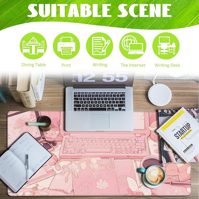 Large Gaming Mouse Pad for Desk, Kawaii Anime Desktop Desk Pad, Extended Big