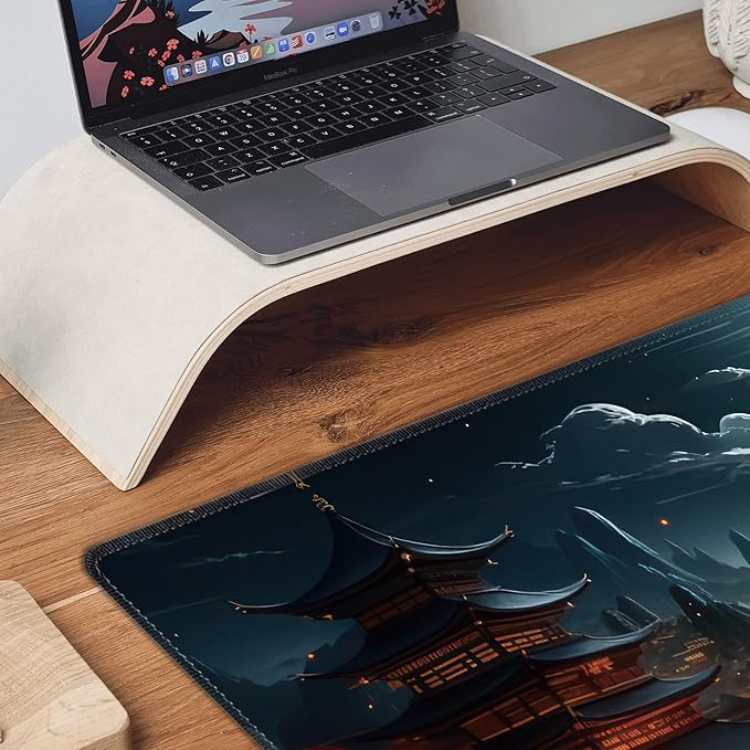 Japanese Full Moon Large Mouse Pad, Gaming Keyboard Desk Pad, Extended Mouse