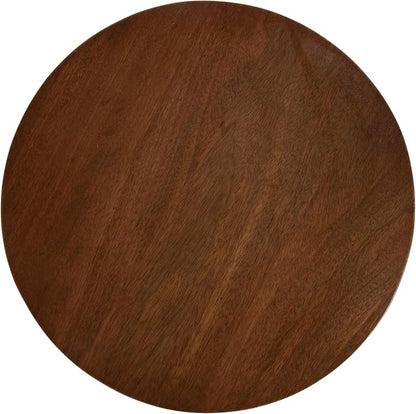 Kate and Laurel Dahl Modern Slatted Wooden Round Drink Table; 12 x 23; Walnut Brown; Transitional Wood Accent Pedestal Table for Use as Living Room Plant Stand or Small Bedroom Nightstand
