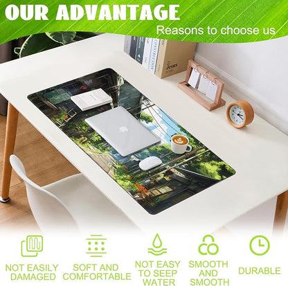 Anime Abandoned Town Desk Mat, Large Gaming Mouse Pad