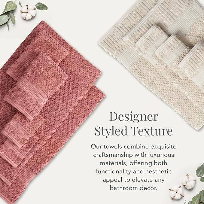 NY Loft 100% Cotton Hand Towel 6 Pack Hand Towel Set | Super Soft & Absorbent Quick-Dry Hand Towels 16" x 28" |Textured and Durable Cotton | Trinity Collection (6 Pack Hand Towel, Sage)