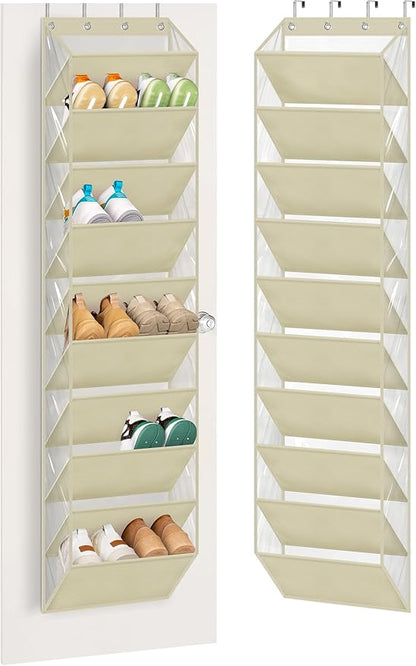 AOODA 10 Tier Clear Over The Door Shoe Organizer Storage, Deep Pockets Large