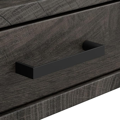 Bush Furniture Steele 54W Writing Desk with Storage in Dark Gray Hickory | Large Wooden Computer Table for Home Office Workspace