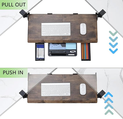 ETHU Keyboard Tray Under Desk, Ergonomic Corner Keyboard Tray