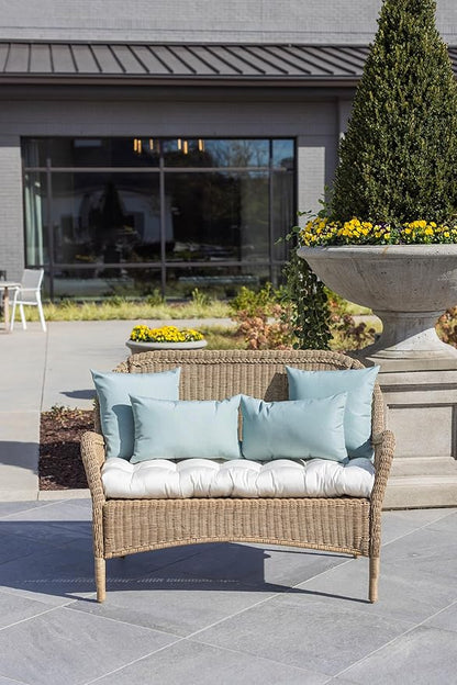 RSH DECOR: Sunbrella Square Throw Pillows Set of 2 | 24" x 24" | Water and Fade-Resistant Performance Fabric | Outdoor Pillow Covers with Down-Alternative Inserts | Canvas Spa