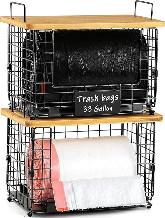 1 Pack Stackable Storage Trash Bag Baskets