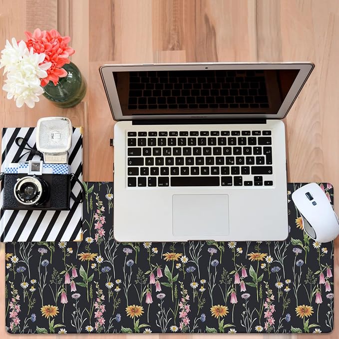 Large Mouse Pad Field Flowers Gaming Desk Pad Computer Keyboard Non-Slip