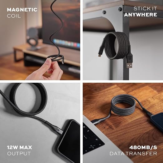 Statik MagStack USB A to iPhone Cable MFi Certified, Clutter-Free Magnetic