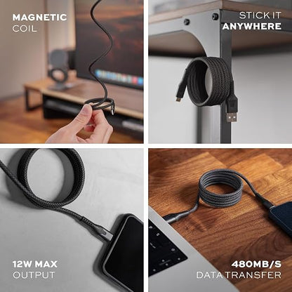 Statik MagStack USB A to iPhone Cable MFi Certified, Clutter-Free Magnetic
