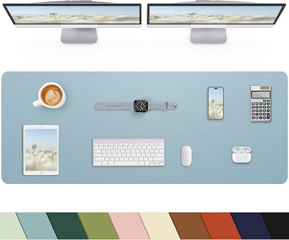 Leather Desk Pad Protector, Large Mat, Mouse Pad & Keyboard Cover