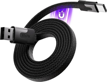 Statik MagStack USB to USB C Cable, Magnetic Anti Tangle Flat A to Type C