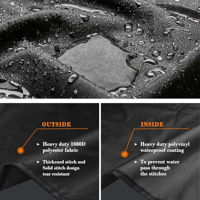 Grill Cover for recteq Flagship 1100, RT-1250, RT-700 & RT-680 | Heavy Duty Waterproof & Windproof | 600D Oxford Fabric with Reflective Strips 56x30x47 Inches