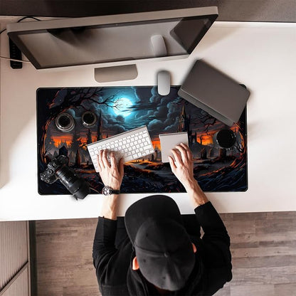 Dark Fantasy Castle Desk Pad Extended Gaming Mouse Pad, XXL Large Computer