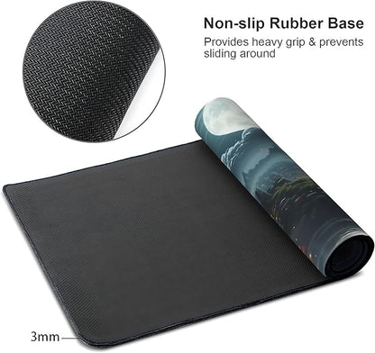 Japanese Full Moon Large Mouse Pad, Gaming Keyboard Desk Pad, Extended Mouse