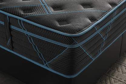 Ottomanson Full 13" Luxury Black vBlue Eurotop Mattress - Inspired by Ancient Egypt - Medium-Firm Memory Foam Comfort - Premium Quilted Cover - Made in USA - Fiberglass-Free - Bed in a Box