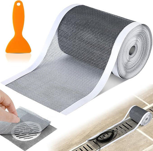 1 Pack 4 Inch x 33 ft Linear Shower Drain Hair Catcher Screen Disposable