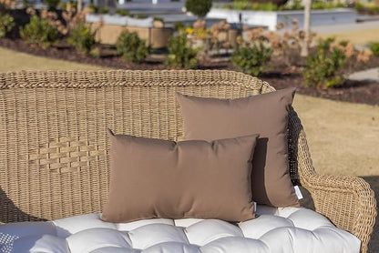 RSH DECOR: Sunbrella Square Throw Pillows Set of 2 | 24" x 24" | Water and Fade-Resistant Performance Fabric | Outdoor Pillow Covers with Down-Alternative Inserts | Canvas Heather Beige