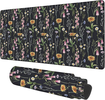 Large Mouse Pad Field Flowers Gaming Desk Pad Computer Keyboard Non-Slip
