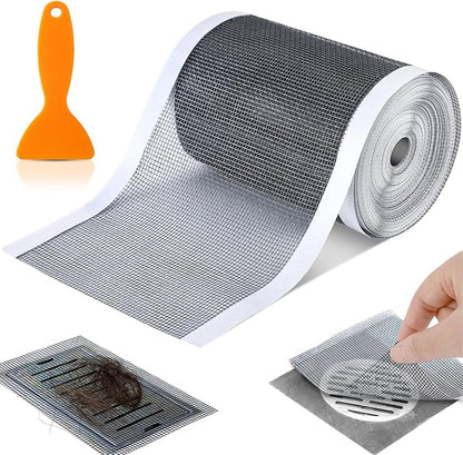 1 Pack 4 Inch x 33 ft Linear Shower Drain Hair Catcher Screen Disposable
