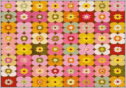 70s Floral Rugs 6x8, Retro Colorful Groovy Washable 6 x 8 Area Rug for Living Room, Bedroom, Low Pile Non Slip Stain Resistant Carpet, 70s Retro Home Decor Accessories & M845