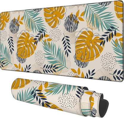 Large Mouse Pad Palm Leaves Gaming Desk Pad Computer Keyboard Non-Slip