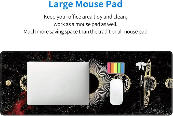 Galaxy Planet Large Mouse Pad, Gaming Keyboard Desk Pad, Extended Mouse Mat