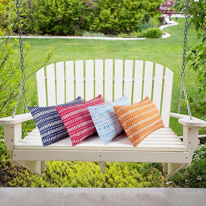 Pack of 2 12x20 Outdoor Pillows, Waterproof Throw Pillows with Inserts, Decorative Lumbar Pillows for Patio, Garden, Couch, Furniture, Sofa, Bed, Living Room(Pebble Orange)